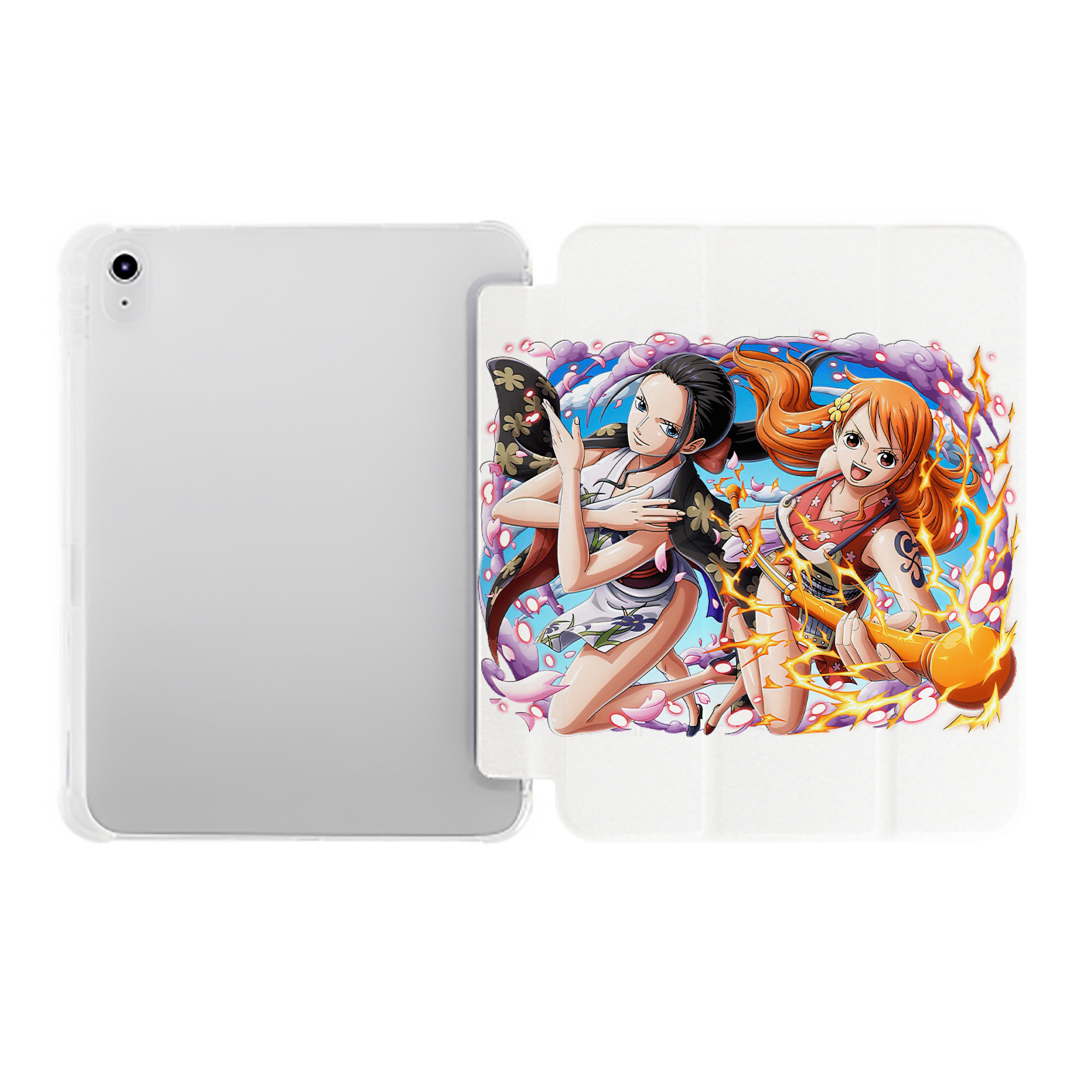 （画像用） ワンピース ナミ ONE PIECE Nami IPad ケース ペン収納付き 三つ折りスタンド PUレザー×シリコン 対応機種9.5/10.5/10.9インチ